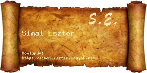 Simai Eszter névjegykártya